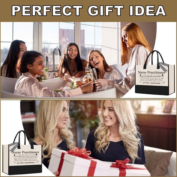 Nurse Tote Bag Canvas Gift for Women Nurse Practitioner Appreciation - Picture 4 of 6